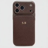 Brown Personalized iPhone Case With Leather