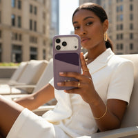 Purple iPhone Case with Card Holder Two Colors - Snap Bands