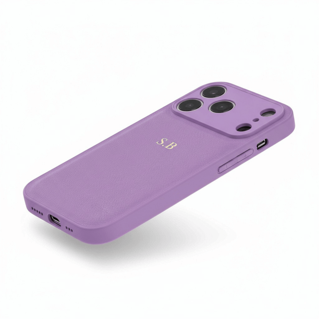 Purple Leather iPhone Case - Snap Bands
