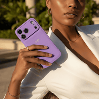Purple Leather iPhone Case - Snap Bands
