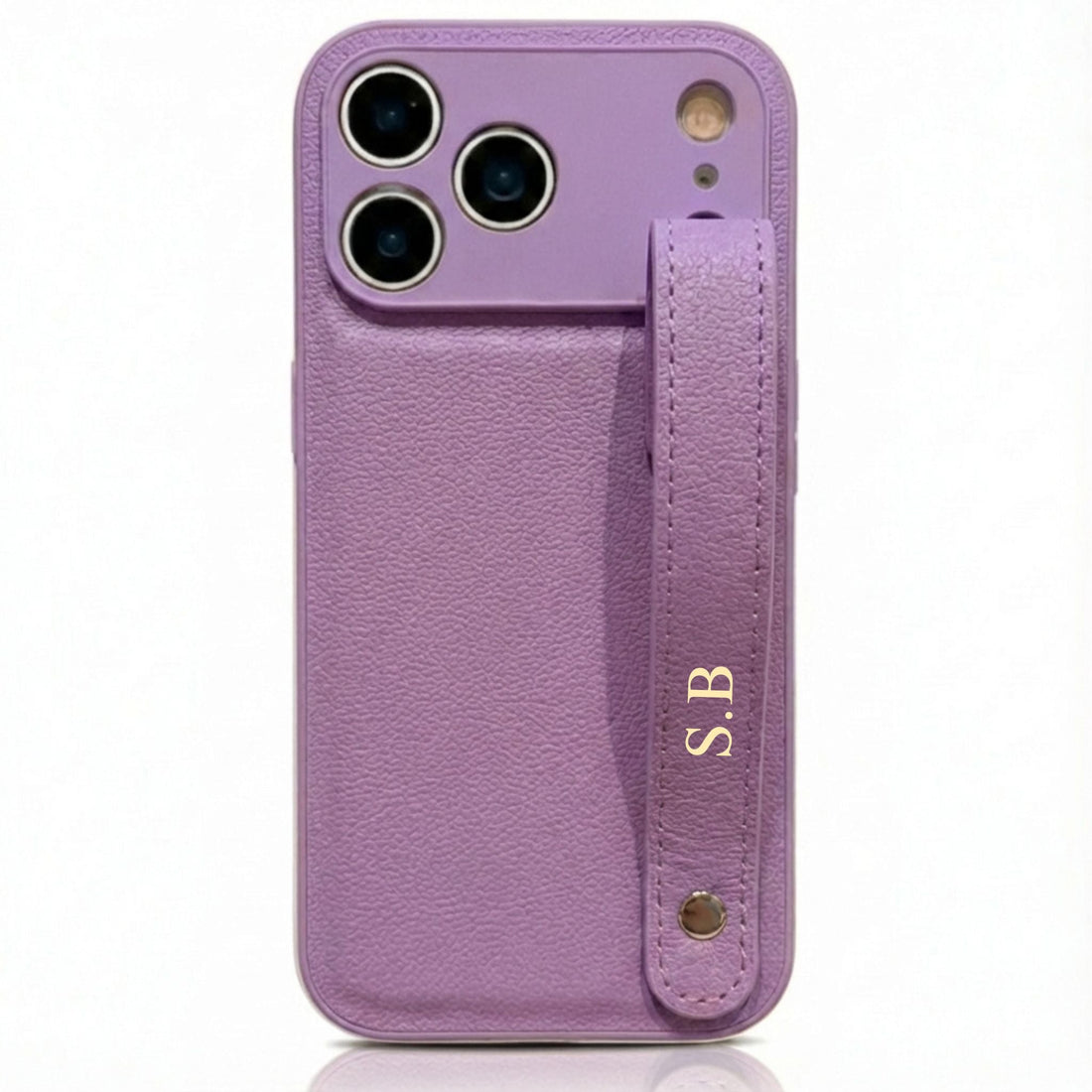 Purple Leather iPhone Case with Strap - Snap Bands