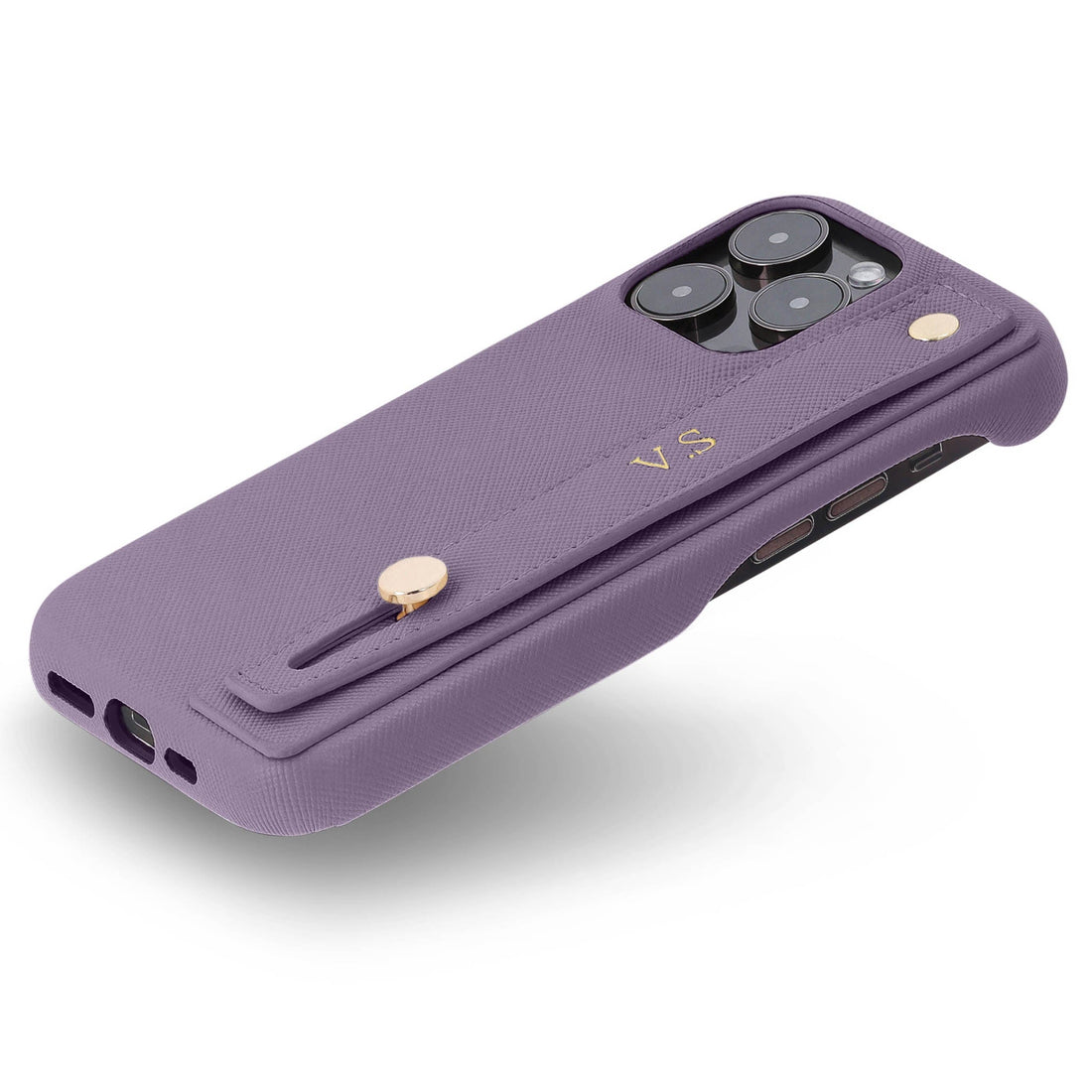 Purple Leather iPhone Case with Strap - Snap Bands