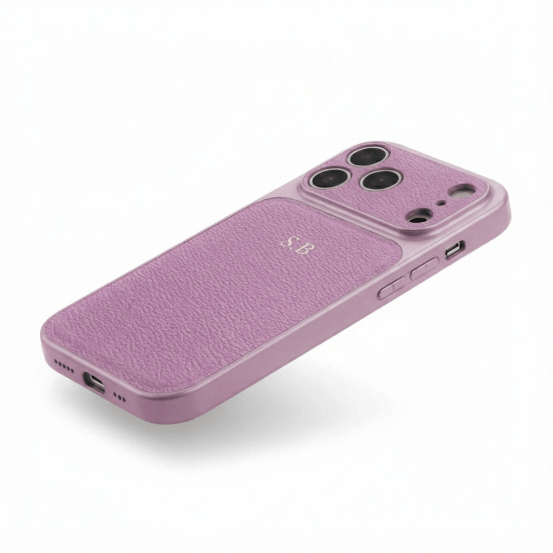 Purple Personalized iPhone Case With Leather - Snap Bands
