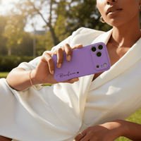 Purple Personalized Leather iPhone Case - Snap Bands