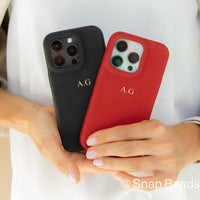 Red Leather iPhone Case - Snap Bands