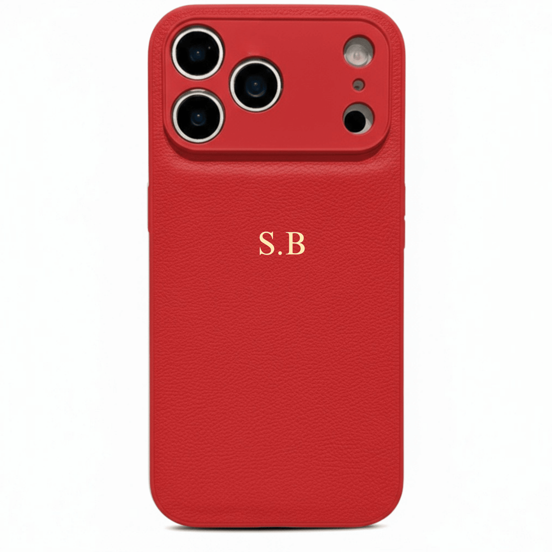 Red Leather iPhone Case - Snap Bands