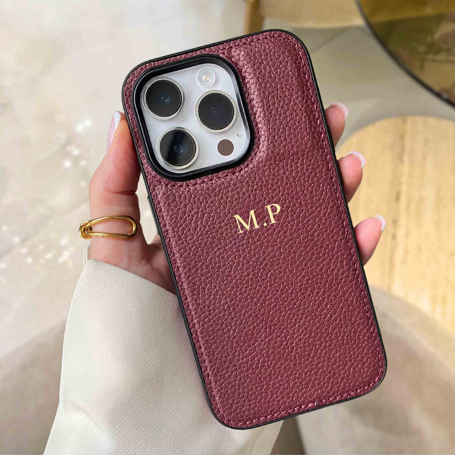 Red Leather iPhone Case with Your Monogram - #Snap Bands#