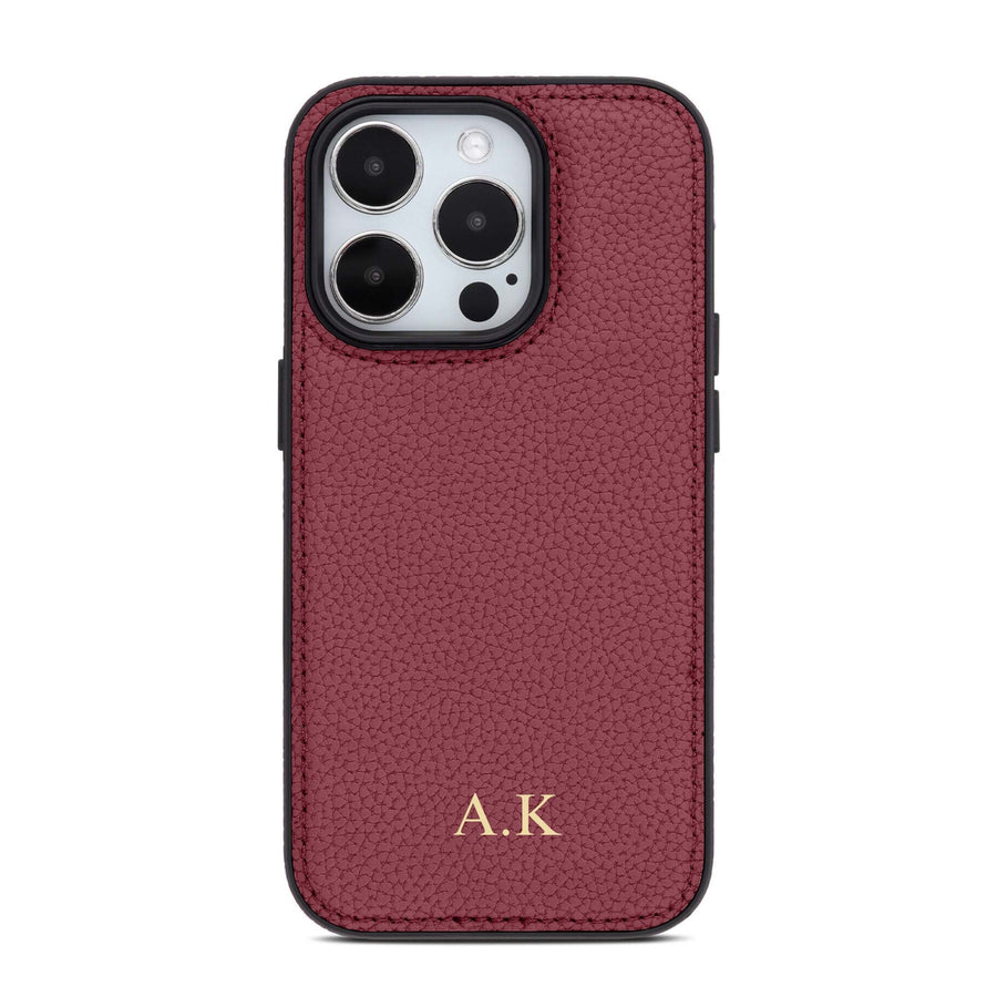 Red Leather iPhone Case with Your Monogram - #Snap Bands#