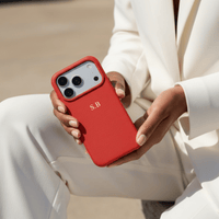Red Magnetic Leather iPhone Case - Snap Bands