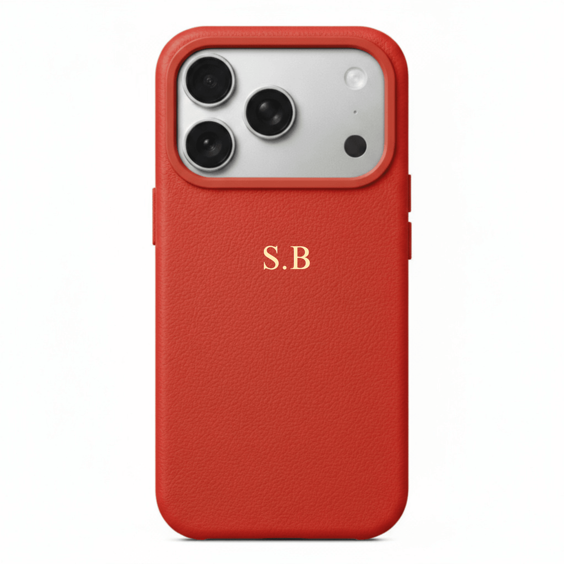 Red Magnetic Leather iPhone Case - Snap Bands