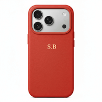 Red Magnetic Leather iPhone Case - Snap Bands