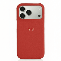 Red Pebble Leather iPhone Case - Snap Bands