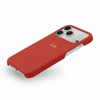 Red Pebble Leather iPhone Case - Snap Bands