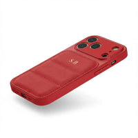 Red Personalized iPhone Leather Case - Snap Bands