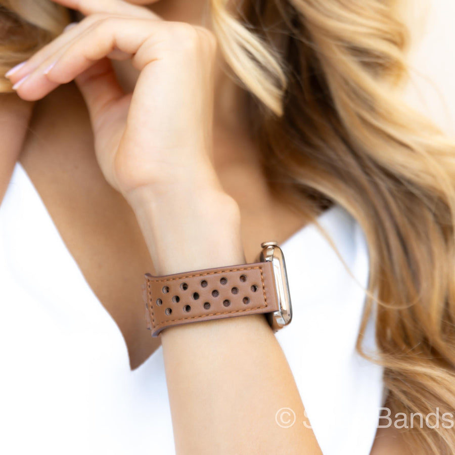 Rufo Smooth Perforated Leather Band - #Snap Bands#