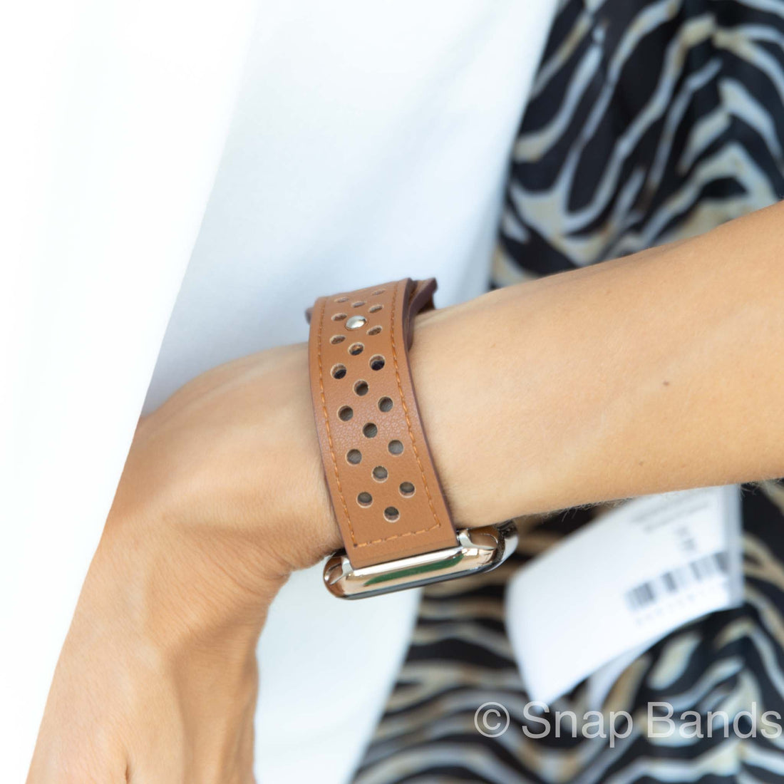 Rufo Smooth Perforated Leather Band - #Snap Bands#