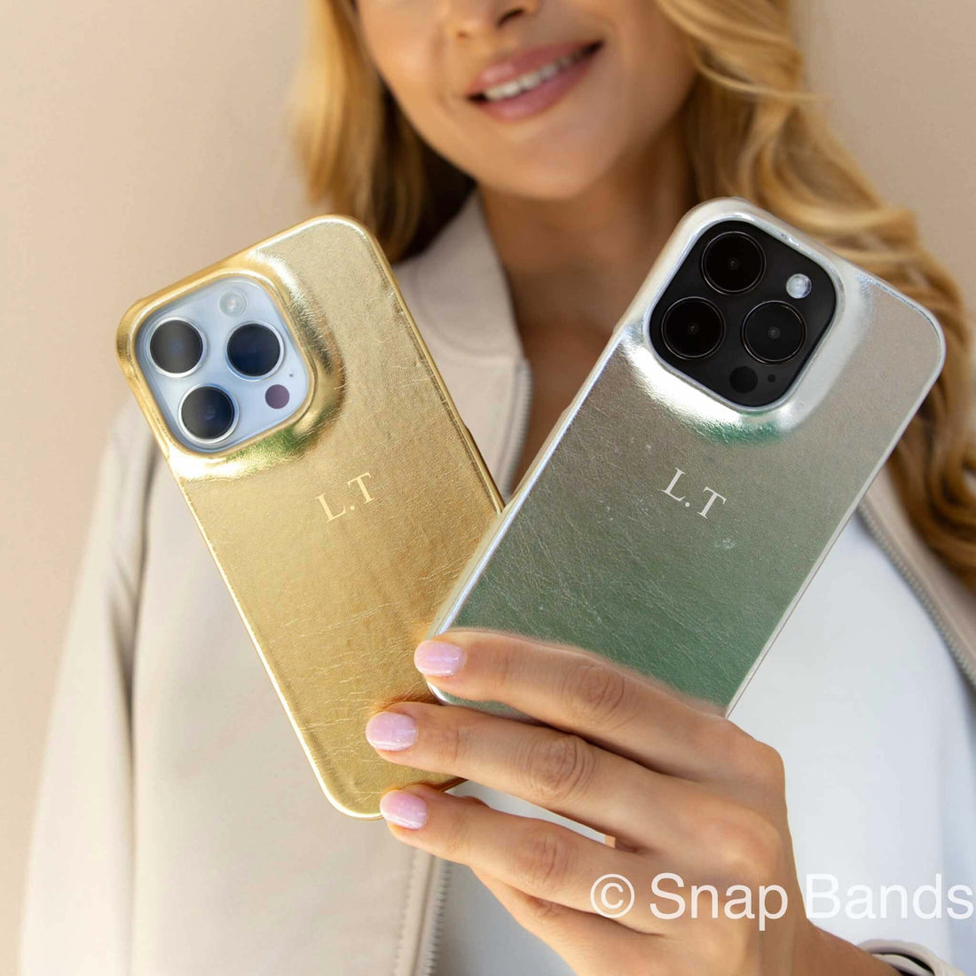 Silver Personalized iPhone Case - Snap Bands