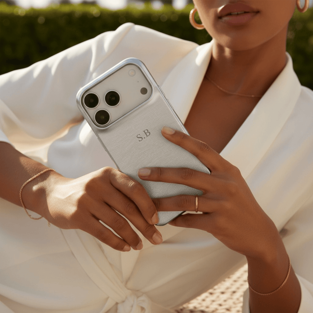 Silver Personalized iPhone Case - Snap Bands