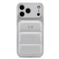 Silver Personalized iPhone Leather Case - Snap Bands