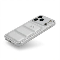 Silver Personalized iPhone Leather Case - Snap Bands