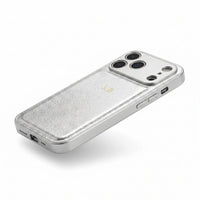 Silver Personalized Leather iPhone Case - Snap Bands