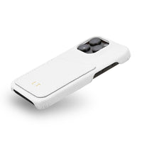 White Card Holder Leather iPhone Case