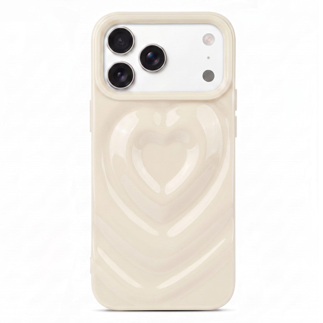 White 3D Heart Design iPhone Case - #Snap Bands#