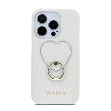 White Heart Ring Leather iPhone Case - #Snap Bands#