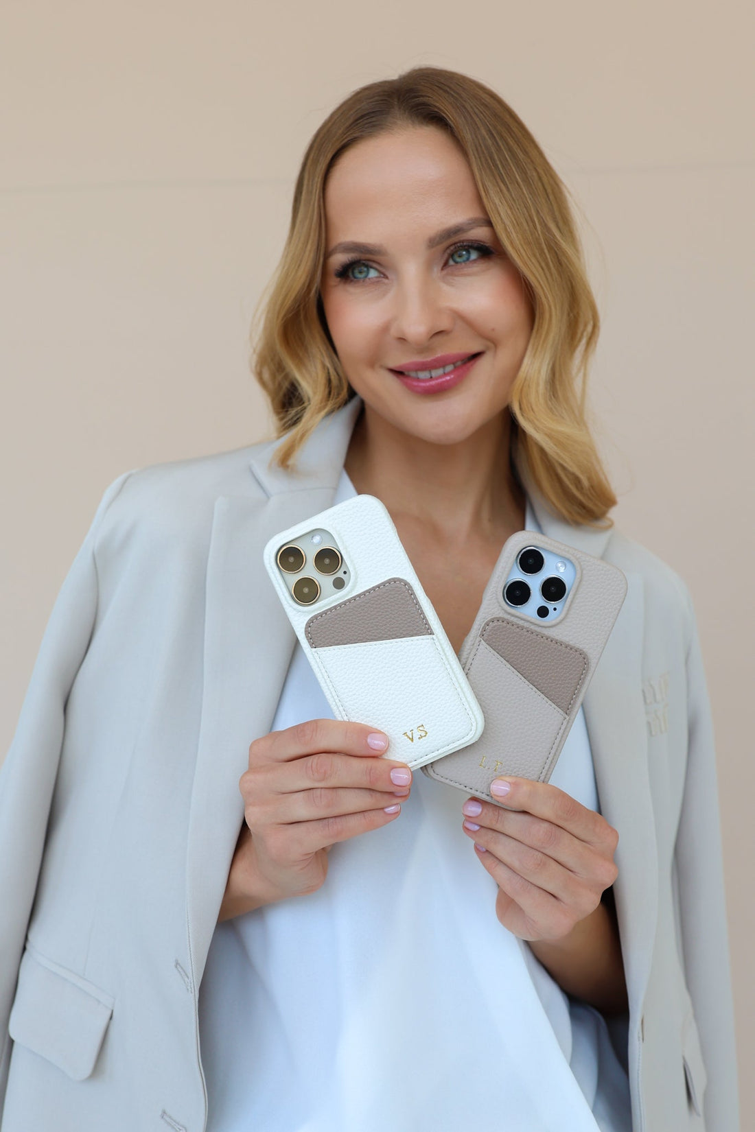 White iPhone Case with Card Holder Two Colors - Snap Bands