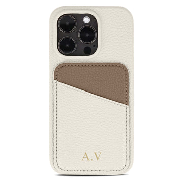 White iPhone Case with Card Holder Two Colors - Snap Bands