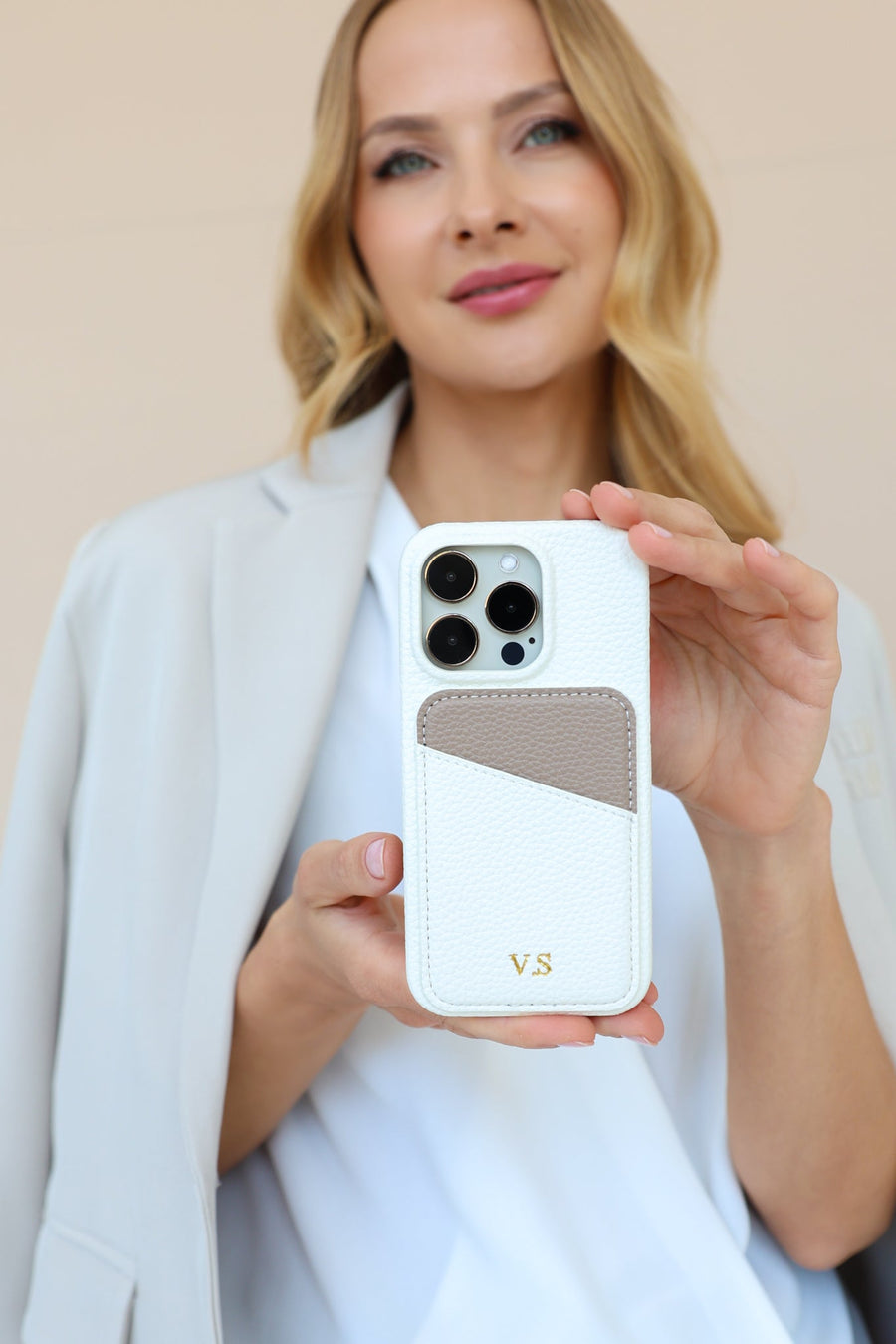 White iPhone Case with Card Holder Two Colors - Snap Bands