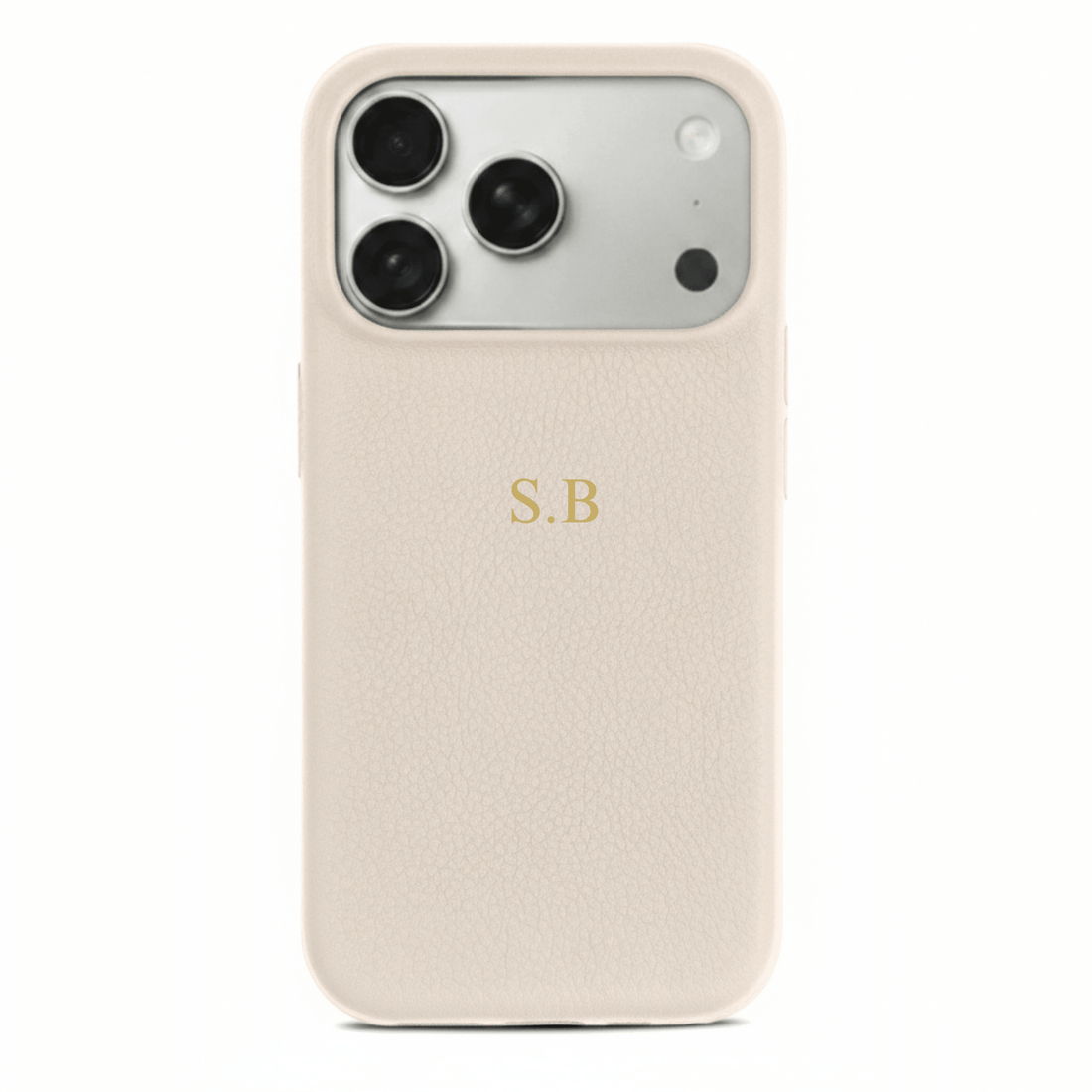 White Leather iPhone Case - Snap Bands