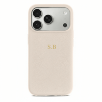 White Leather iPhone Case - Snap Bands