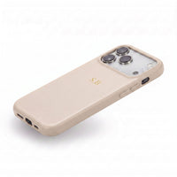 White Leather iPhone Case - Snap Bands
