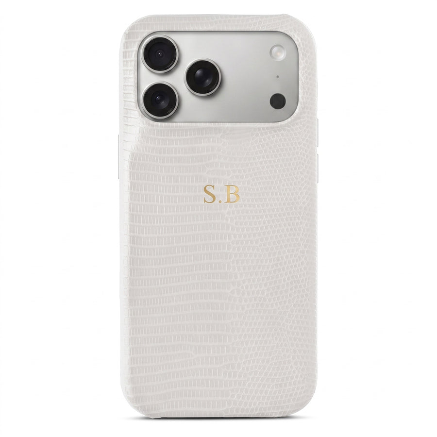 White Leather Snake iPhone Case - #Snap Bands#