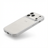 White Personalized iPhone Case With Leather - Snap Bands