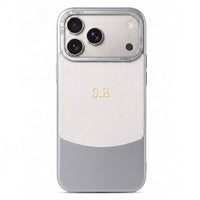 White Two-Tone Monogrammed Leather iPhone Case - #Snap Bands#