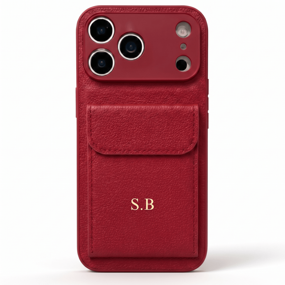 Wine Personalized Leather iPhone Case With Card Holder - Snap Bands