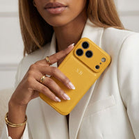 Yellow Leather iPhone Case - Snap Bands