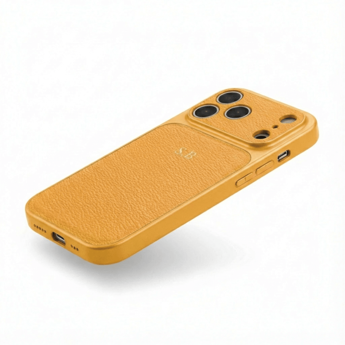 Yellow Personalized iPhone Case With Leather - Snap Bands