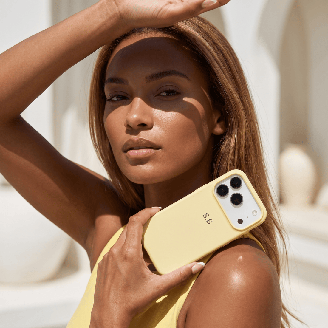 Yellow Personalized Liquid Silicone iPhone Case - Snap Bands